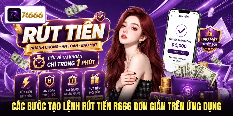 Các bước tạo lệnh rút tiền R666 đơn giản trên ứng dụng